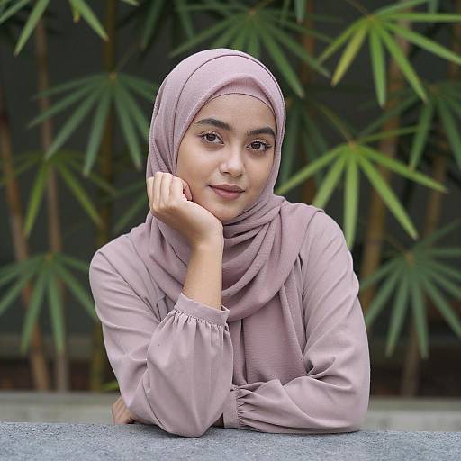 Portrait of Woman in Mauve Hijab