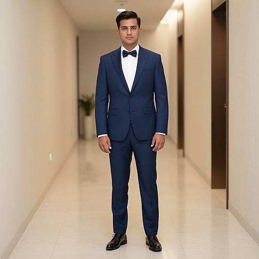 Stylish Man in Blue Suit