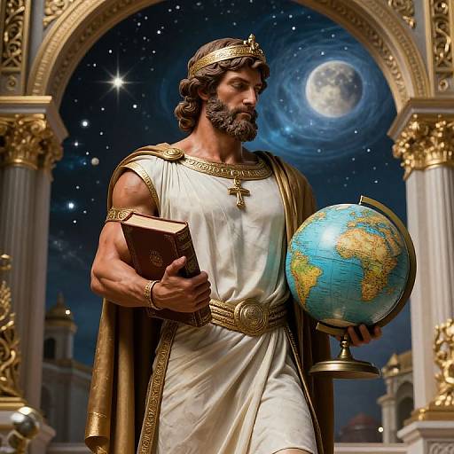 Ancient Scholar with Celestial Globe