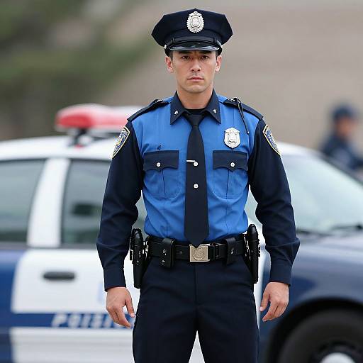 Male Police Officer in Uniform Outdoors