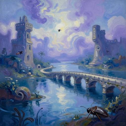 Dreamlike Surreal Landscape from Insect View