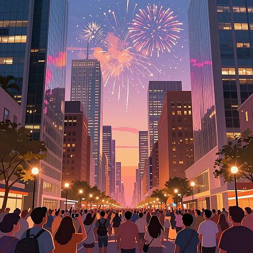 Vibrant City Street Celebration