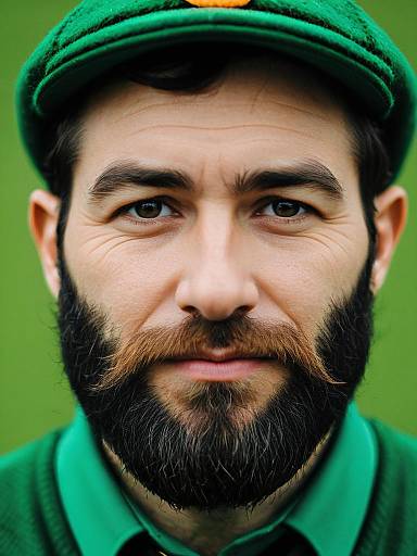 Man in Leprechaun Golfer Costume Close-up