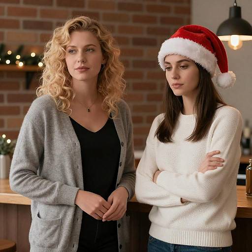 Festive Indoor Scene with Two Women