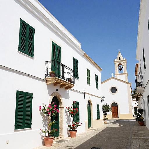 Sunlit Mediterranean Street Scene