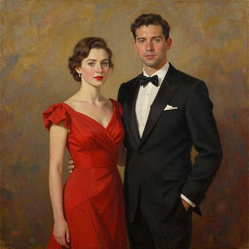 Elegant Couple Custom Oil Painting