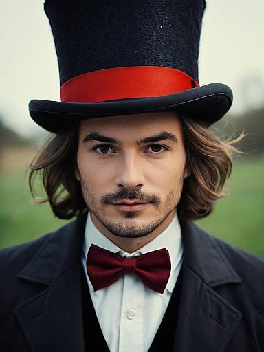 Man in Mad Hatter Costume with Top Hat