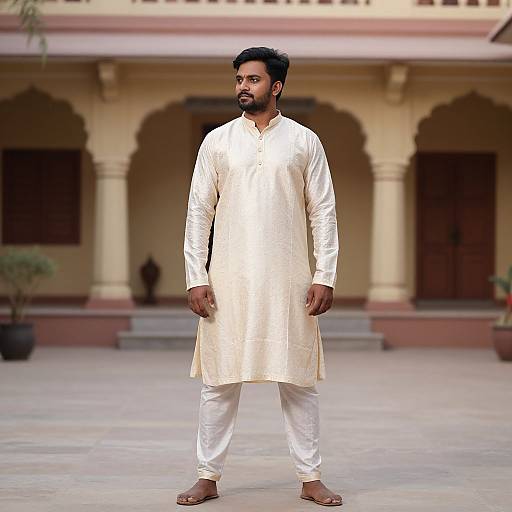 Male Kathak Dancer in Courtyard