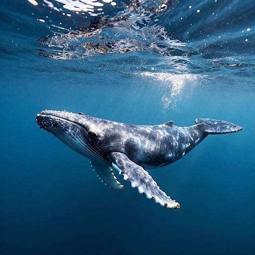 Gentle Giant Whale Beneath Ocean Surface