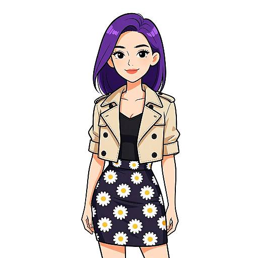 Smiling Woman in Contemporary Casual Outfit