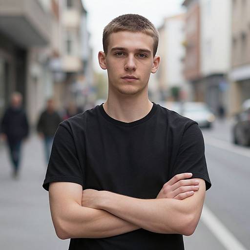 Stylish European Man with Bowl Cut