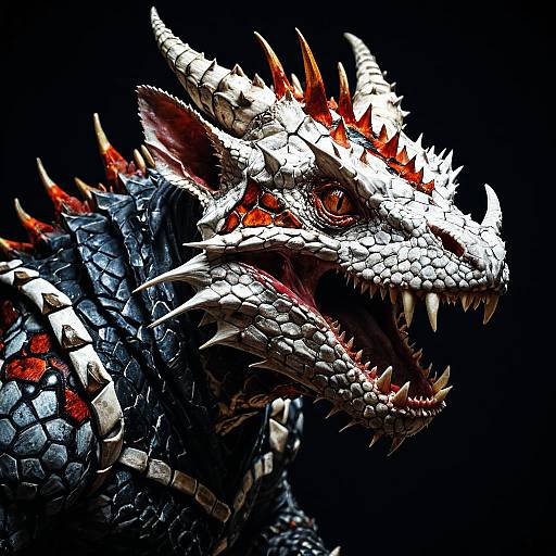 White Thorny Dragon Head Portrait