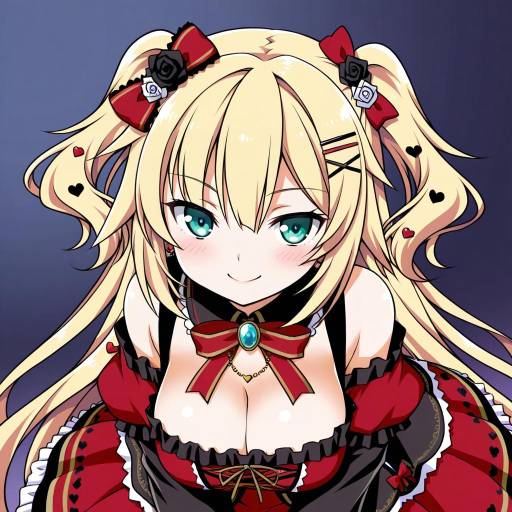 Illustration of Akai haato (gothic lolita), hololive in the style of Akou roushi