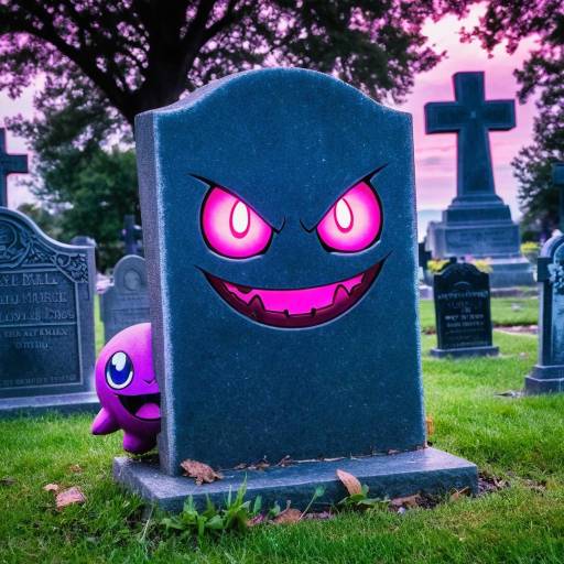 Eerie Glowing Pokemon in Graveyard