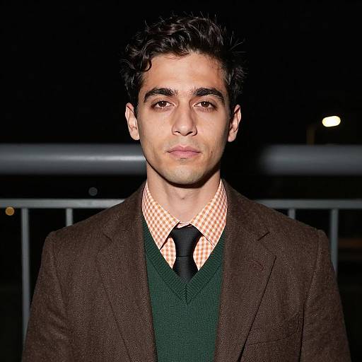 Stylish Man in Dimly Lit Night Scene