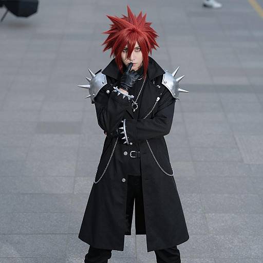 Intense Axel Cosplay Portrait in Urban Setting