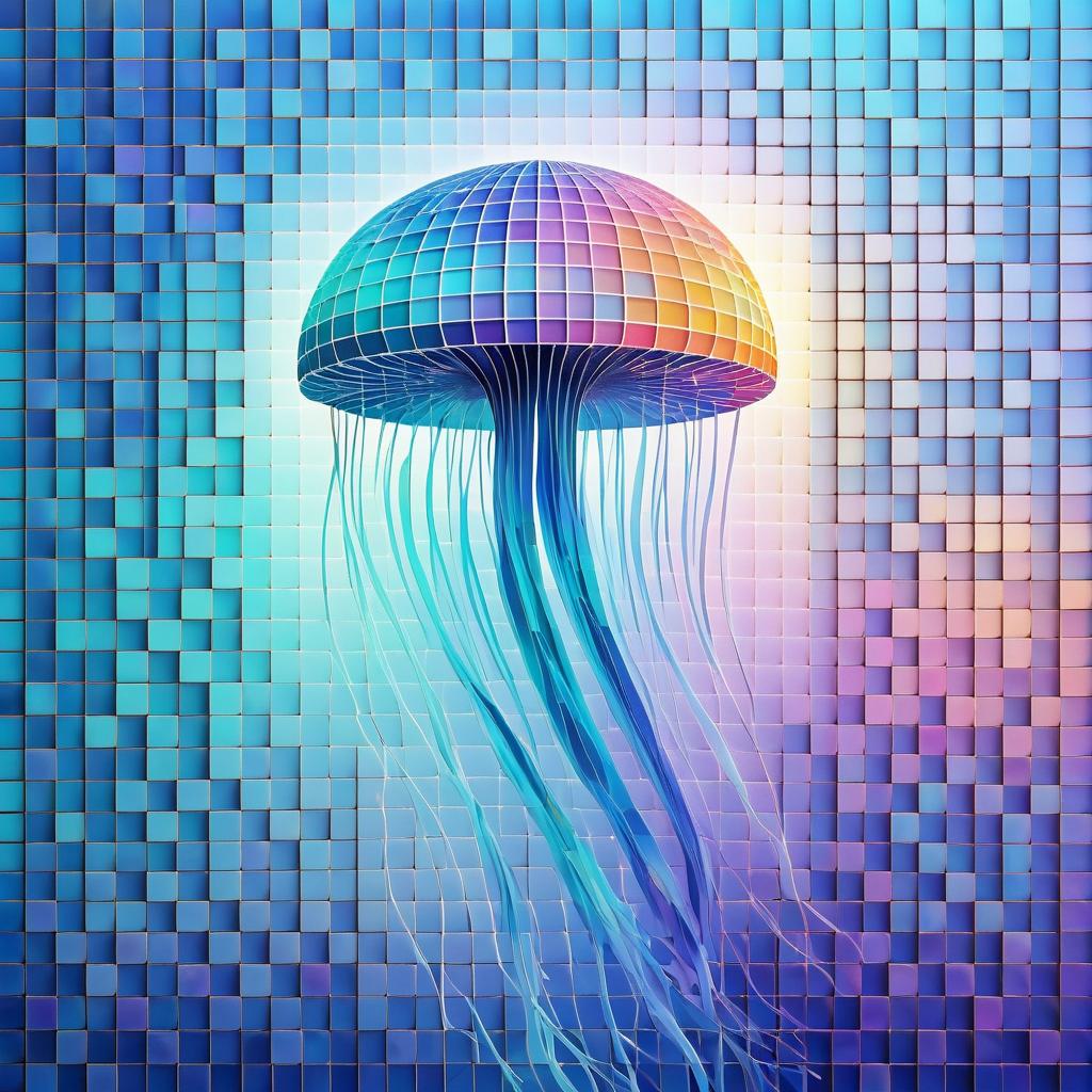 Ethereal Jellyfish Mosaic Art