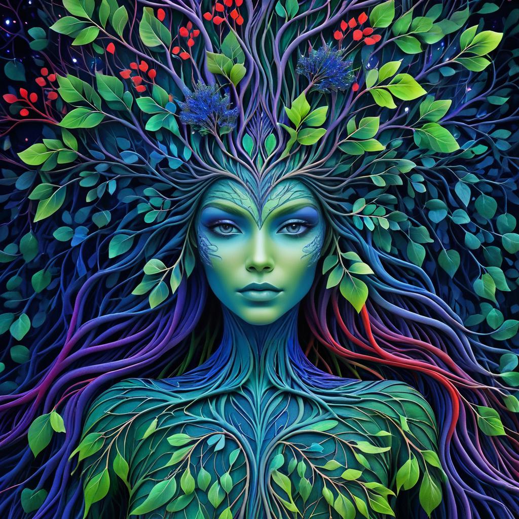 Mystical Green Tree Lady Concept Art