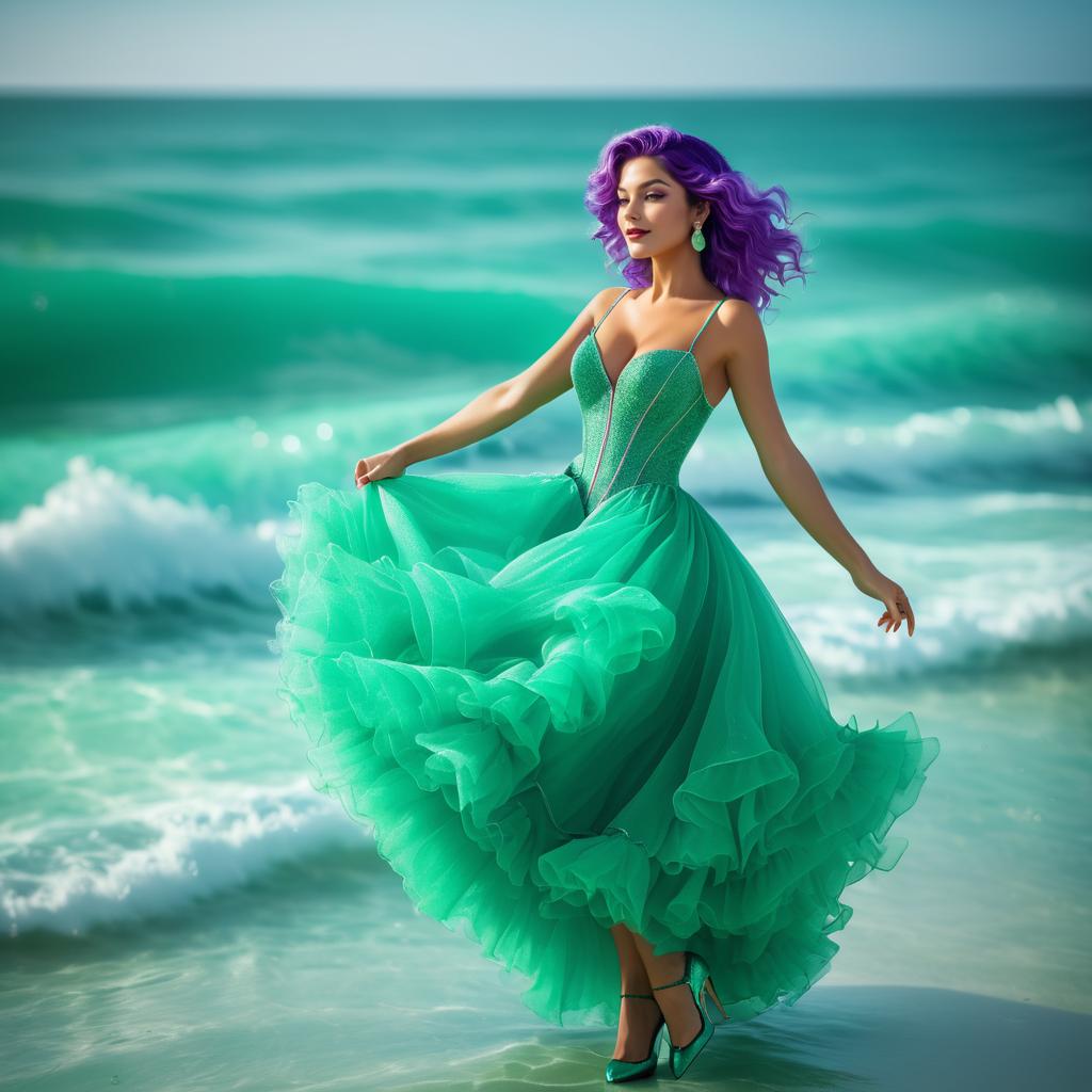 Whimsical Mermaid in a Dreamy Seascape