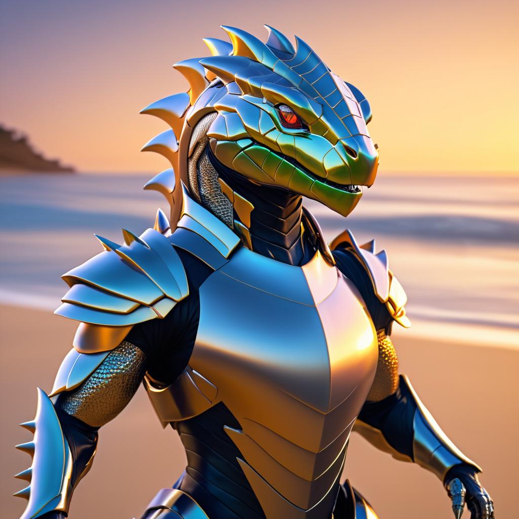 Lizard Warrior in Sunset Armor