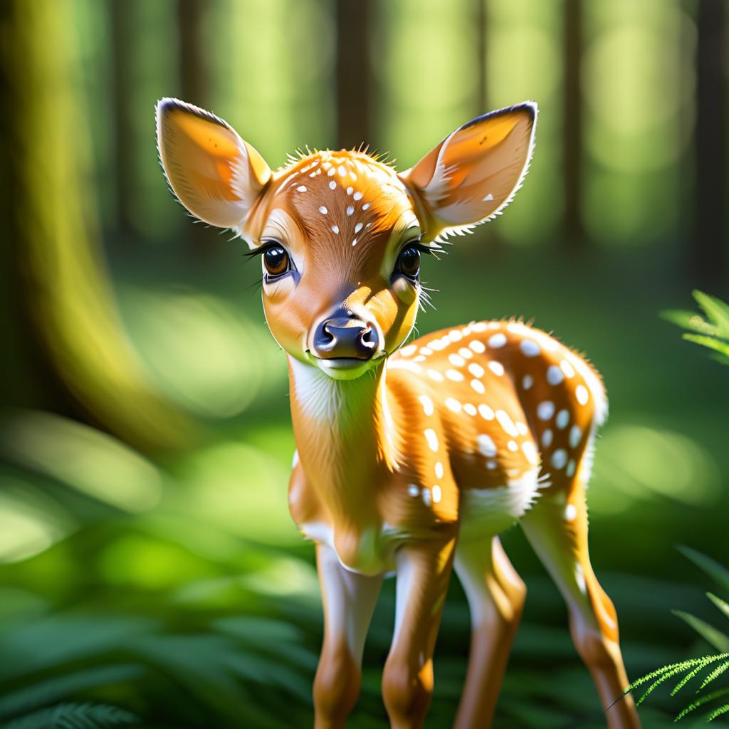 Close-Up of a Baby Fawn in Nature