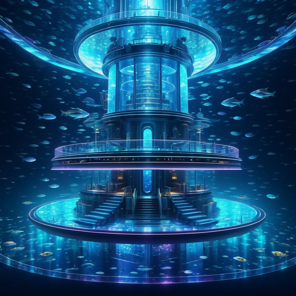 Holographic Submarine in Sci-Fi Ocean