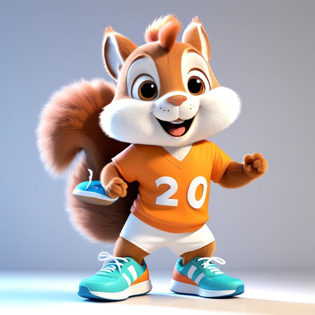 Adorable Squirrel with a Sports Shoe