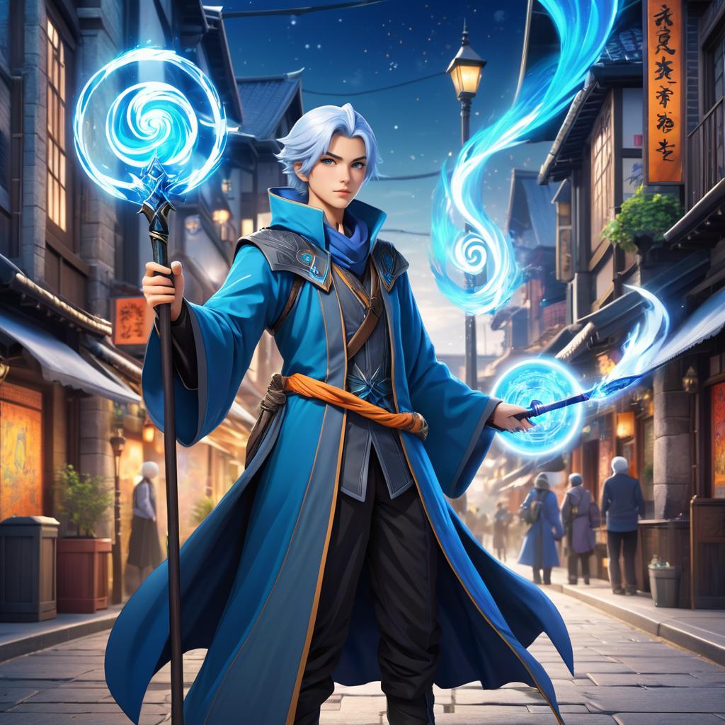 Stunning Mage Character in Urban Setting