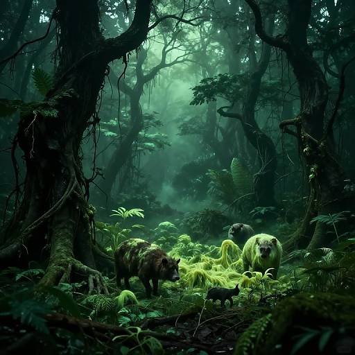 Surreal Forest Toxic Contamination Scene