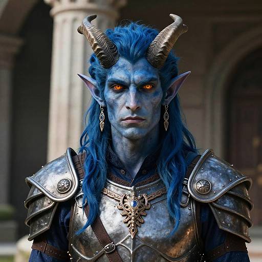 Realistic Male Tiefling with Armor