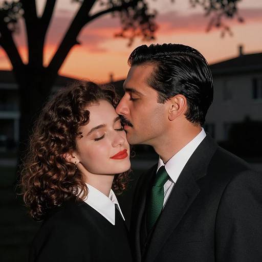 Intimate Sunset Couple Portrait Photograph