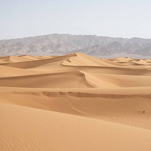 Rhythmic Desert Dunes and Mountains