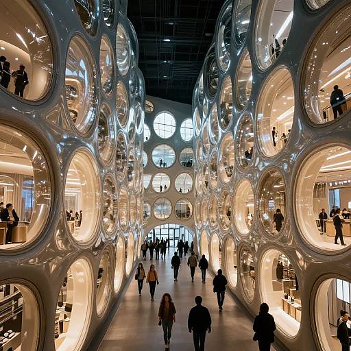 Futuristic Corridor with Bubble Architecture