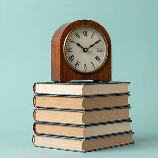 Vintage Clock on Weathered Books