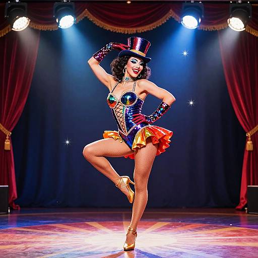 Vibrant Glamorous Cabaret Juggler