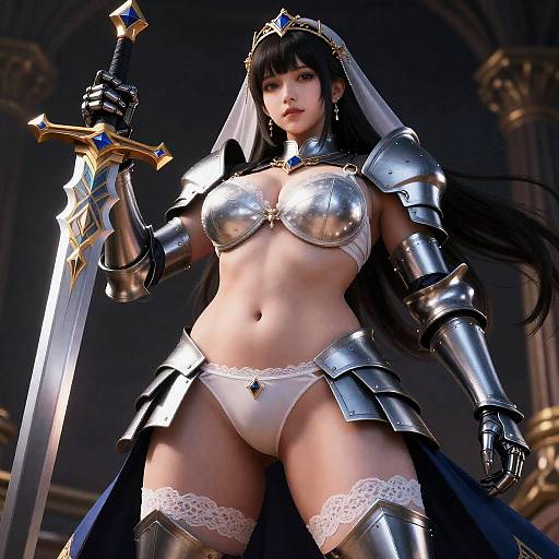 Ultrarealistic Kawaii Warrior Girl