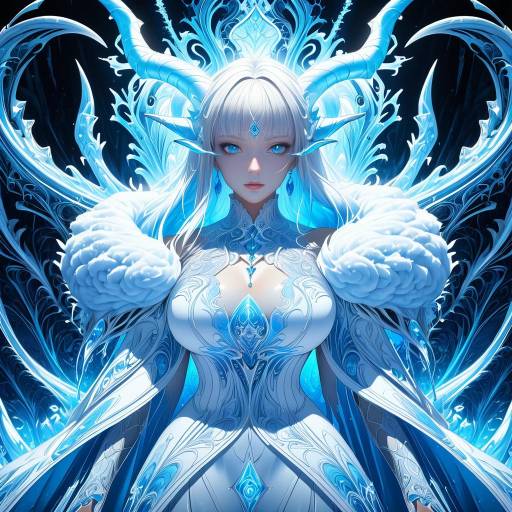 Noble Lady with Glowing Horns Artwork