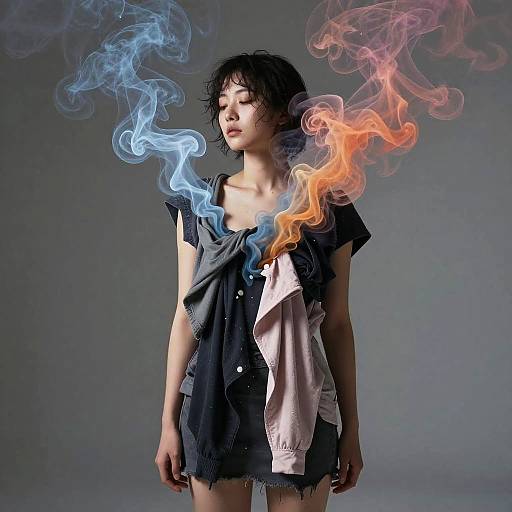 Clothing Melting into Colorful Smoke