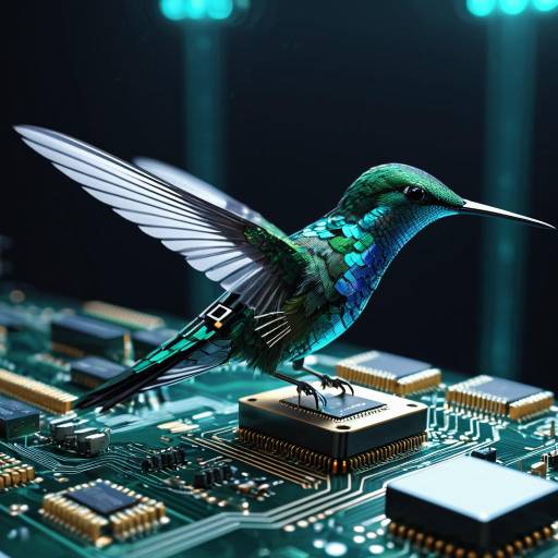Robotic Hummingbird on Circuit Board Robotic Hummingbird on Circuit Board