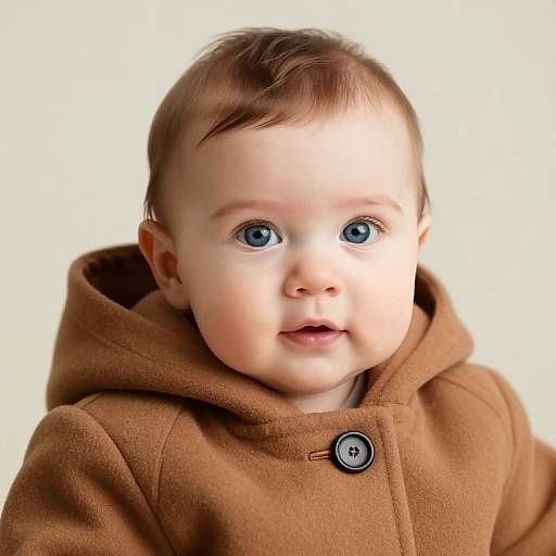 Baby in Brown Hooded Coat