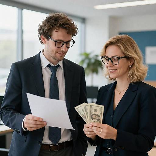 Bright Office Interaction: Man and Woman