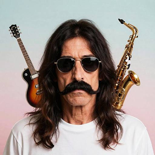 Surreal Frank Zappa Mustache Music