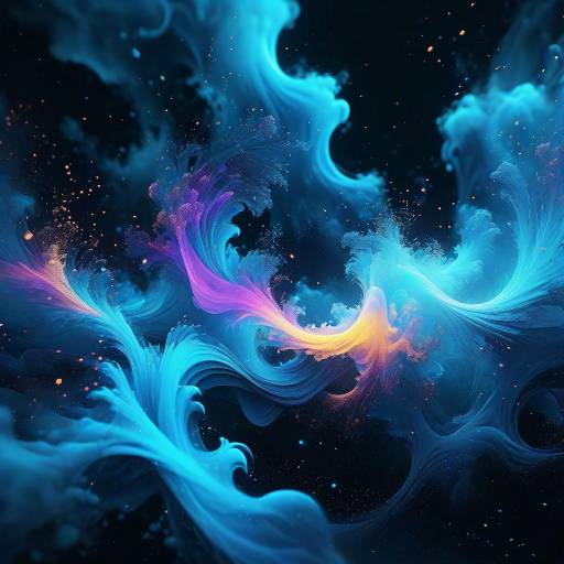Vibrant Neon Fluid Motion Abstract Art