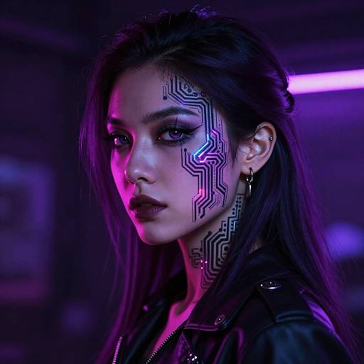 Neon Hacker Queen Portrait