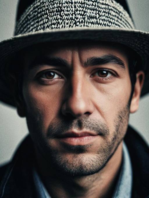 Photorealistic Hat-Wearing Headshot Image