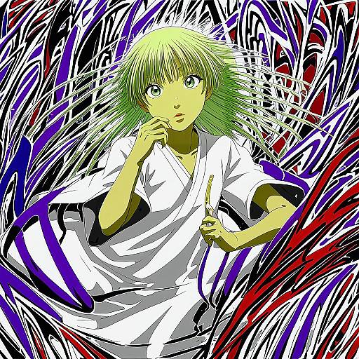 Illustration of Hamazura shiage, toaru majutsu no index in the style of Zan (harukahime)