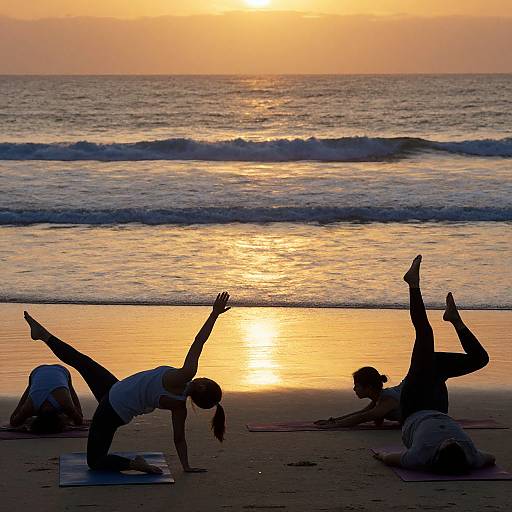 Sunrise Yoga on Serene Beach