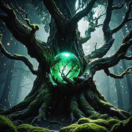 Gigantic Humanoid Tree in Cosmic Space