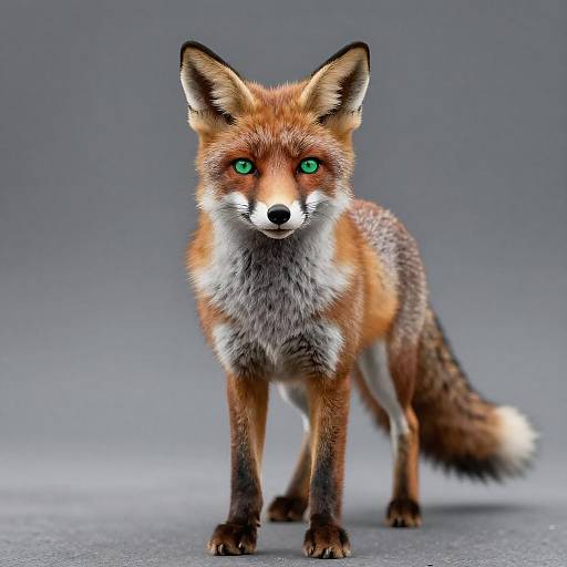 Realistic Smiling Fox Full-Body Portrait