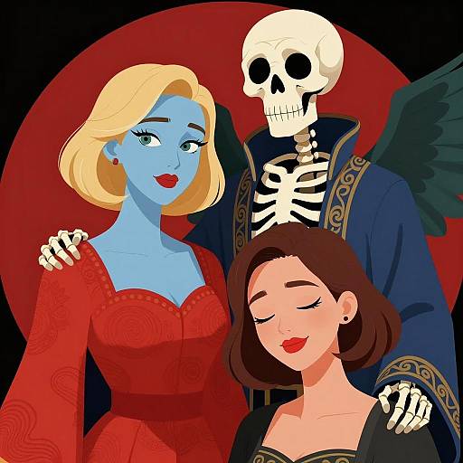 Digital Illustration of Three Fantasy Characters